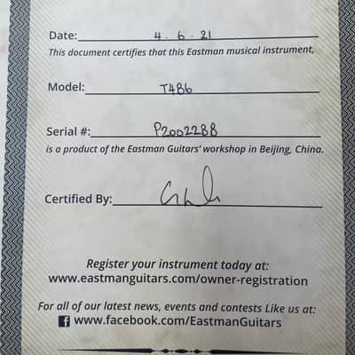Eastman T486-RD Thinline Archtop Double Cutaway 2021 - Red image 6