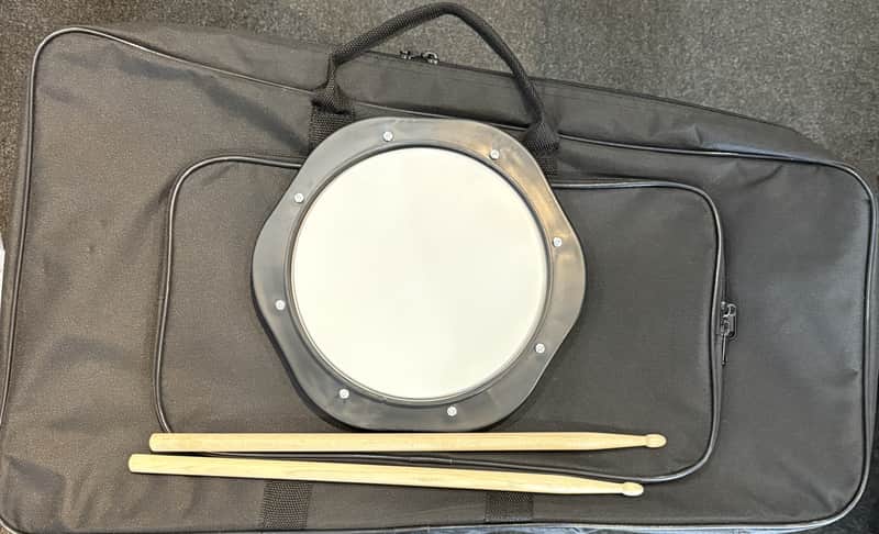 Backpack Bell Kit Bag W/ Practice Pad & Sticks - Black image 1