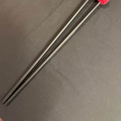 CUSTOM Medium-Hard Crochet Heads Mallets, Red Cord, Black Flexible Shafts, 15.25x1-EXCELLENT image 10