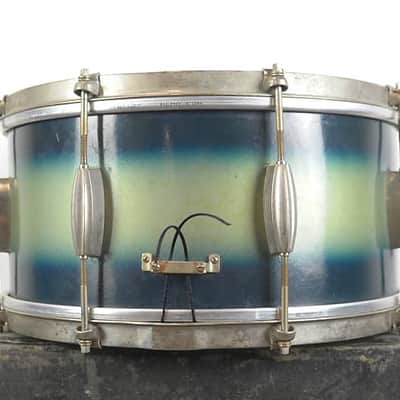 1950s Slingerland 7x14 Student Model Blue & Silver Duco Radio King Snare Drum image 6