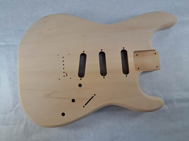 Unfinished Basswood SSS Hardtail guitar body - fits Fender Strat Stratocaster necks J2431 image 1