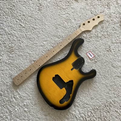 DIY Project 4 String Bass Tobacco Burst Body with Maple Neck image 2
