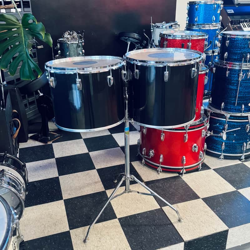 Ludwig Concert Toms 14” and 15” 1970s  - Black image 1