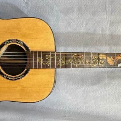 Blueberry Dreadnought Zodiac Aquarius Motif - Hand Made and Hand Carved Steel String Guitar image 1