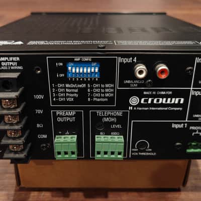 Crown 160MA 70V 4-Channel 60W Mixer Speaker Power Amplifier Pro Audio Sound image 3