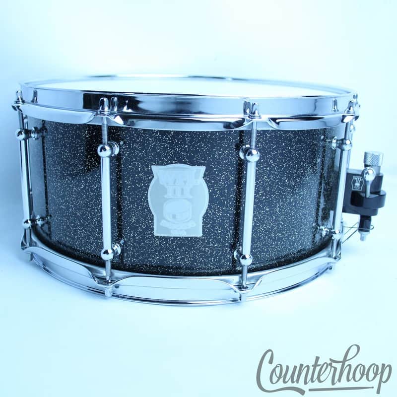 WFL III 6.5x14 Black Sparkle Snare Drum Laser Cut Vent Hole Commemorative WFL#19 image 1