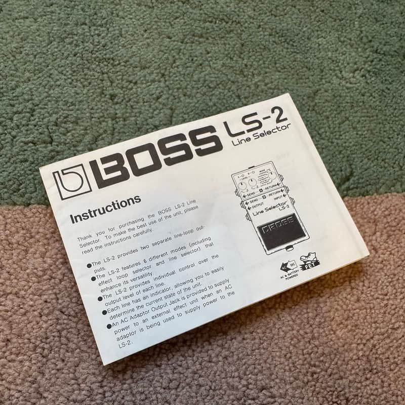 Boss LS-2 Line Selector Manual printed in Taiwan 2011 image 1