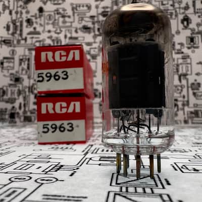 RCA 5963 12AU 7 Black Plate Matched Pair - NOS Vintage Vacuum Tubes - Industrial 12AU7 ECC82 Equivalent - Made in USA image 10