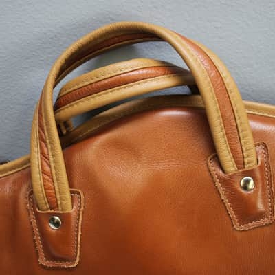 Levy's Premium Leather Bass Gigbag - Caramel Brown **Amazing Quality** image 14