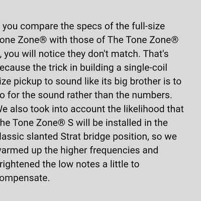 DiMarzio DP189W The Tone Zone S Pickup 2026 choose color:White, Black, aged white or Cream image 8