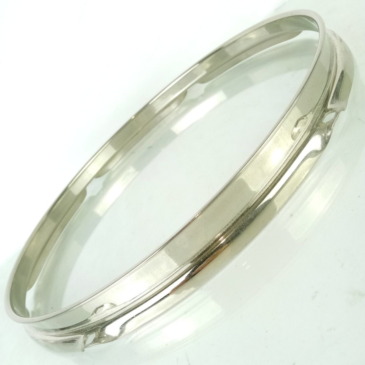 Ludwig 12" 6Lug Nickel-BRASS Tom Drum Rim/Hoop Triple-Flange Vintage 50s WFL NOB — main photograph
