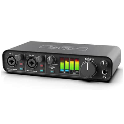 MOTU M4 4x4 USB Type-C Audio Interface for Recording, Mixing & Podcasting Bundle with Audio-Technica AT2020 Microphone, Headphones, Tripod Mic Stand, Filter, Cable image 2