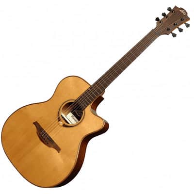 Lag Tramontane T118ACE | Auditorium Cutaway Acoustic-Electric, Natural. New with Full Warranty! image 3