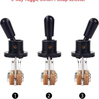 Metric 3-way Toggle Switch Pickup Selector Switch for Guitar Black with Black Tip image 3