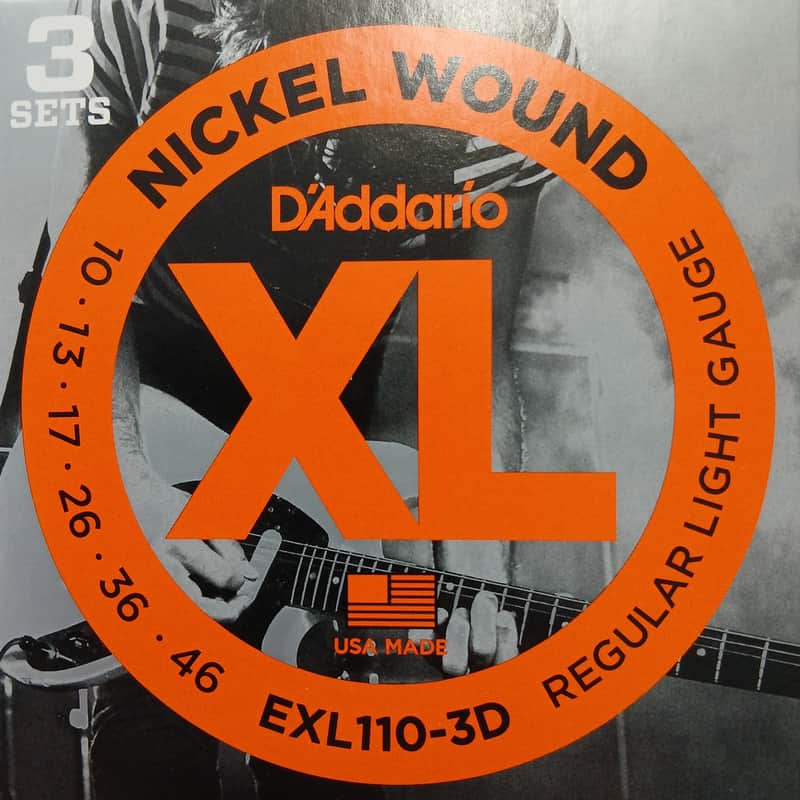 D'Addario XL Nickel Electric Guitar Strings 3 Pack 10-46 EXL110-3D image 1