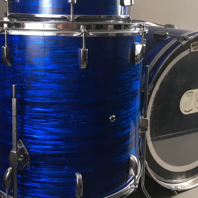 Vintage Custom 3-Piece Drum Set 1970s MIJ Pearl Bass Blue Oyster Pearl Rock Kit 12/16/22 Completely Restored in USA image 11
