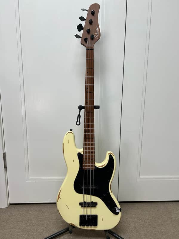 Schecter J-4 Nikki Sixx 4 String Bass - Worn Ivory image 1