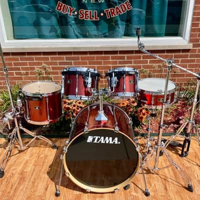 2007 Tama Superstar Drum Set Copper Mist Metallic 22/10/12/14/5.5x14 w/ Hardware image 2