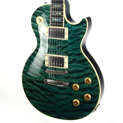 2004 Gibson Custom Shop Les Paul Elegant INSANE QUILT TOP! Peacock Green, Abalone Inlays, Ebony Board! image 3