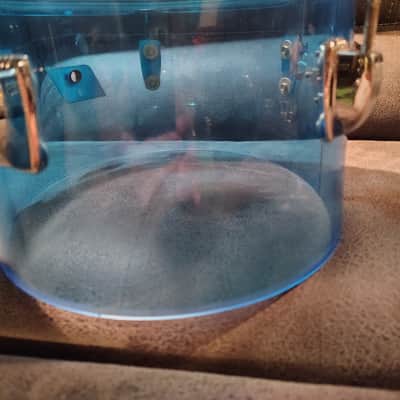 Ludwig Vistalite 6.5"x10" Concert Tom 1970's - Blue Acrylic image 3