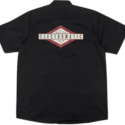 Genuine Gretsch Electromatic Logo Black Men's Workshirt, Size MEDIUM #0991939506 image 2