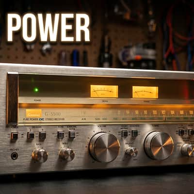 🔥🎶 Sansui G-5500 Pure Power DC Stereo Receiver — Serviced, Cleaned, 120V, Excellent Faceplate image 1