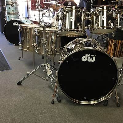 DW Drum Workshop Collectors Series Stainless Steel 5 Pc. Drum Set Kit with Nickel Hardware $5299.99 image 1