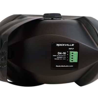 4 Rockville D4-16 Black Dual 4" 16 Ohm Commercial/Restaurant Wall Mount Speakers image 12