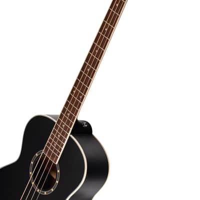 Ortega D7E-SBK-4 Deep Series 7 Spruce Top Mahogany Neck Medium Scale 4-String Acoustic-Electric Bass Guitar image 7