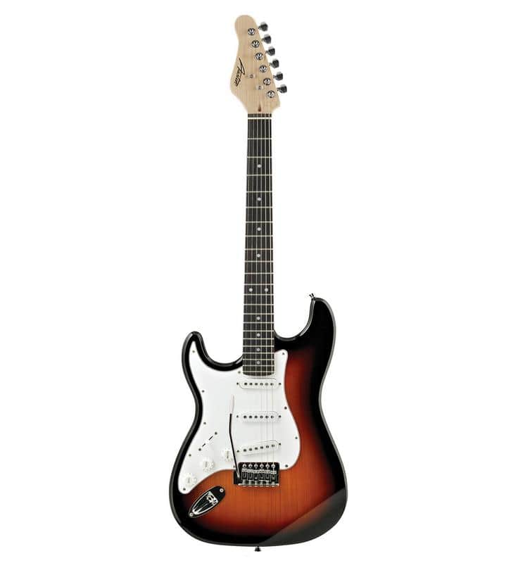 Austin Classic Double Cutaway Left Hand Black AST100LSB Classic Tobacco Sun Burst with White Gard. Austin AST100LSB 2026 - orange black image 1