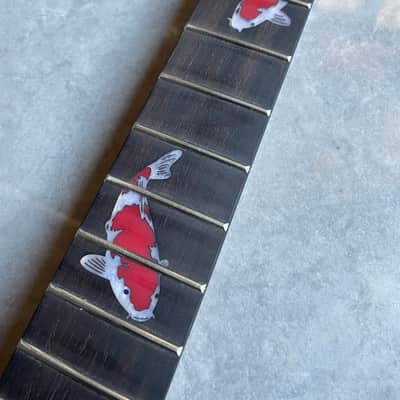 Maple Guitar Neck Rosewood Fretboard koi fish inlay -22frets image 1