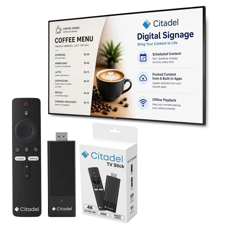 Citadel Digital Signage Display Board and Menu for Business with Offline Playback, Built-in Apps, 4K HDMI and Easy Set Up in Less Than 5 Minutes image 1