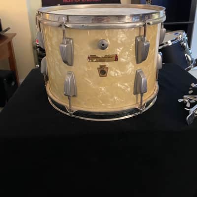 WFL Ludwig 9x13 Rack Tom wDrum Shop Chicago Sticker 1930’s/1940’s?? White Marine Pear image 1