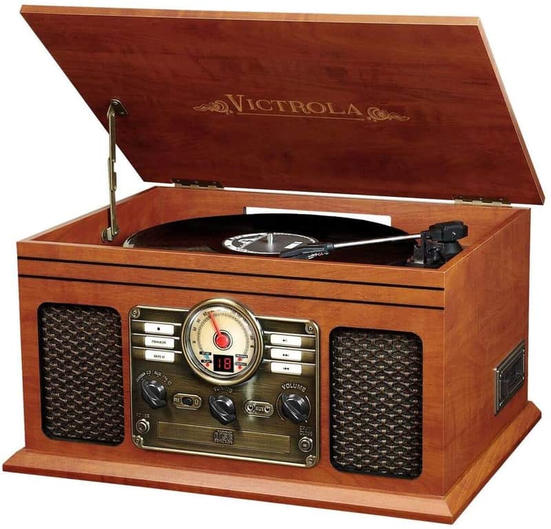Innovative Technology Victrola Nostalgic Classic Wood 6-in-1 Bluetooth Turntable Entertainment Cente image 1