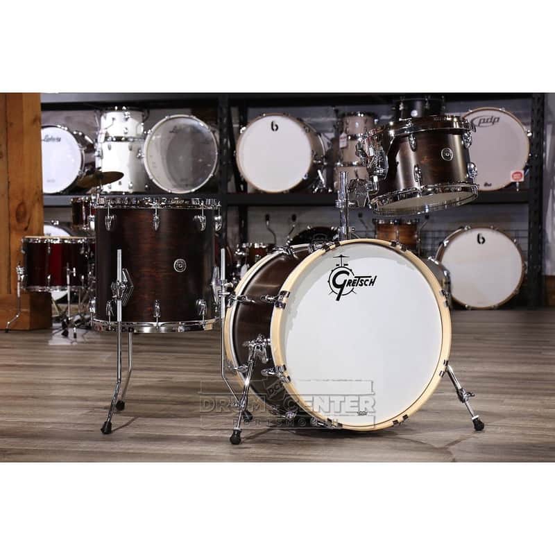 Gretsch Brooklyn 3pc Drum Set 20/12/14 Satin Antique Maple w/Mount image 1