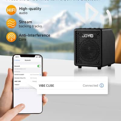JOYO 30W Bass Amp Portable Combo Amplifier 4" Speaker with Bluetooth 5.1 + OTG Direct Recording | 3-Band EQ + Compressor | Headphone Practice for Bassist Livestream Solo Gigs (Vibe Cube BA-30, Black) image 6