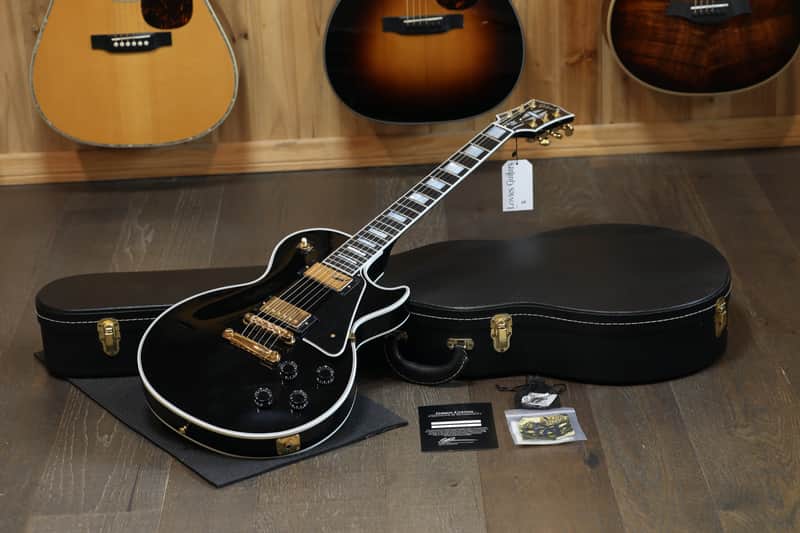 2023 Gibson Custom Shop Les Paul Custom w/ Slim Taper Neck Electric Guitar Black Ebony + COA OHSC image 1