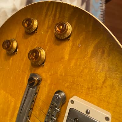 Left handed Gibson Les Paul R9 Murphy Lab Ultra Heavy aged Carmelita neck 8.6 lbs !! image 5