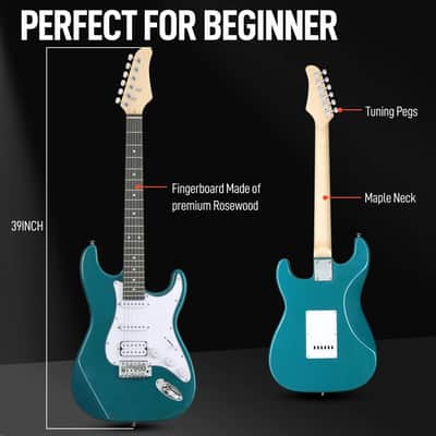 Cxxss Kst Electric Guitar Kit - Green With 5W AMP image 2