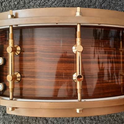 Tama Pro Custom Rosewood snare - bellbrass hoops - gold hardware - gladstone lugs -14"x6,5" PRW326. image 4