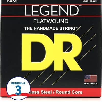 DR Strings Legend Polished Flatwound Stainless Steel Bass Strings (3 Pack) - .045-.105 Medium image 2