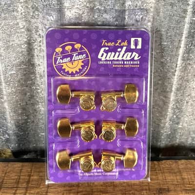 True Lok TK-7117-002 Mid-Size Locking Tuners 3x3 Gold image 1