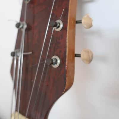 Vintage 1940s Regal Junior Jumbo Flattop Acoustic Guitar Project High Action & Chipped Kluson Tuner Buttons Lots Of Protentional Rare Original Chipboard Case & Case Candy image 11