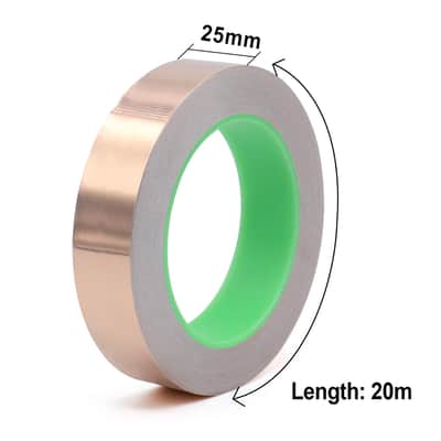Copper Foil Tape with Conductive Adhesive for Guitar and EMI Shielding, Crafts, Soldering, Stained Glass, Electrical Repairs, Grounding (2pack*1inch*66ft) image 2