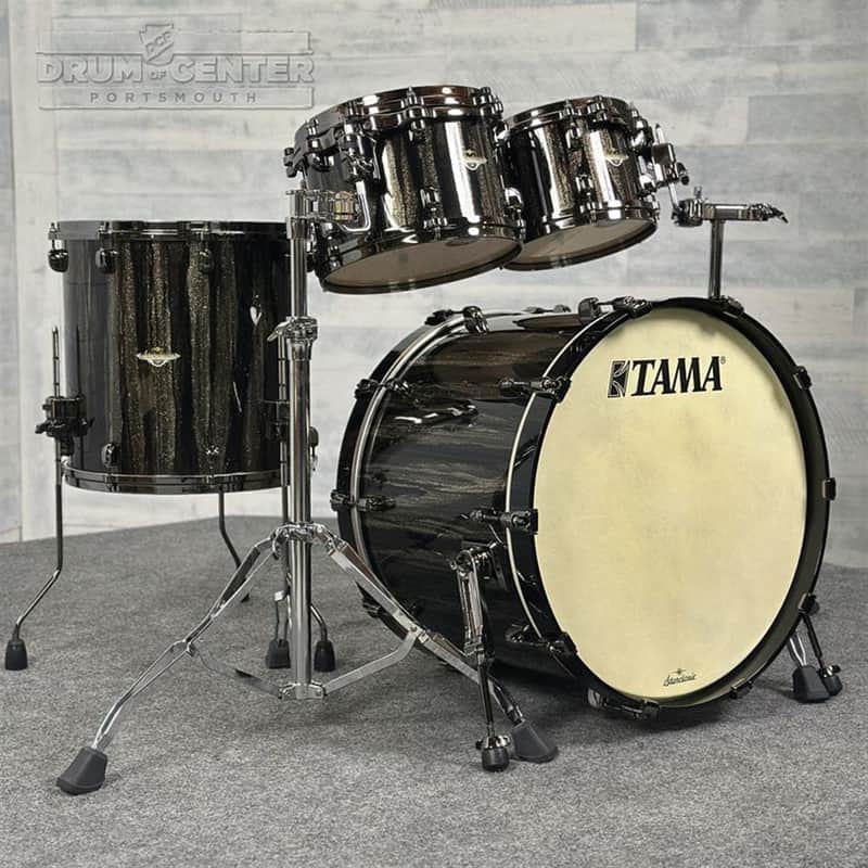 Tama Starclassic Maple 4pc Drum Set Black Clouds & Silver Linings w/Black Hw image 1