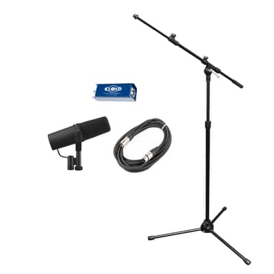 Shure SM7B-CL1-K SM7B Dynamic Mic with Cloudlifter Preamp, Boom Stand and 20’ XLR Cable image 1