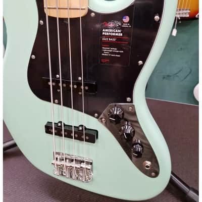 Fender American Performer Jazz Bass Maple Fingerboard, Satin Surf Green image 3