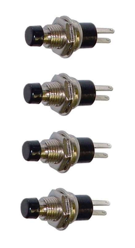 (4 PACK) SPST Normally Closed Momentary Push Button Switch Black #25020 SW image 1