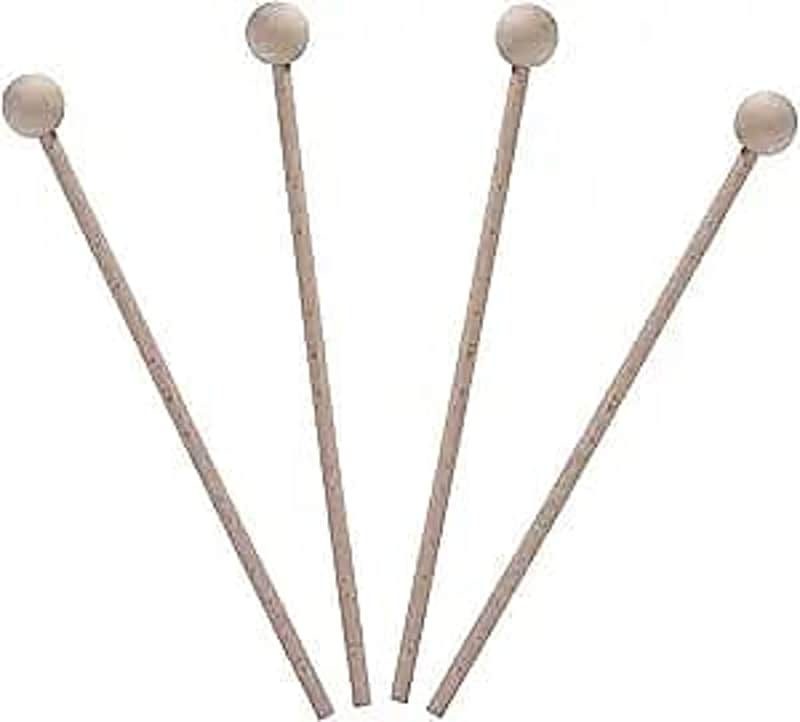 2 Pair Wood Mallets Percussion Sticks for Chime, Xylophone, Wood Block, Glockenspiel and Bells image 1