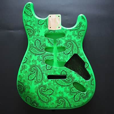 Paisley Green Alder Wood Guitar Stratocaster Strat Style Body image 1